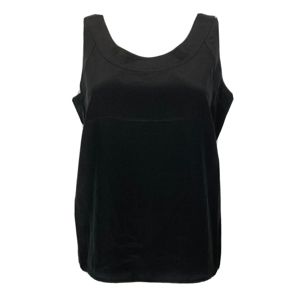Charter Club Tank Camisole Womens 10 Black Vintage 100% Silk Pullover Top Shell